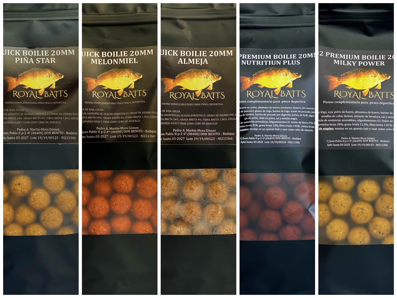 Boilies Royal Baits gama Premium y Soluble